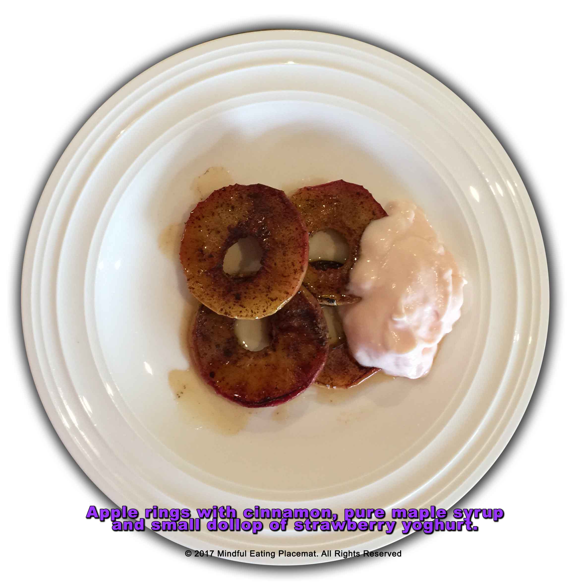 Apple rings with strawberry yoghurt