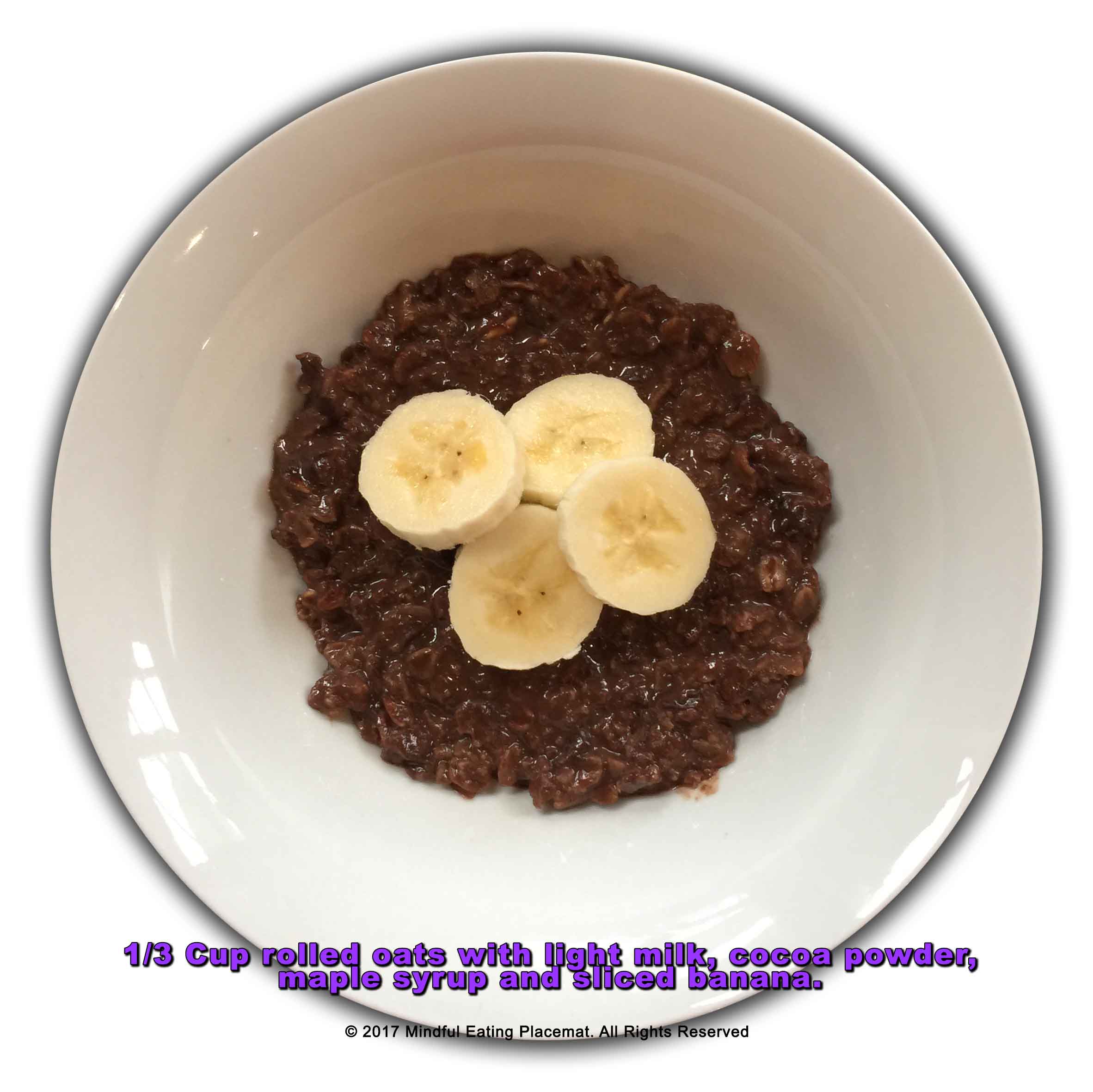 Chocolate porridge with banana