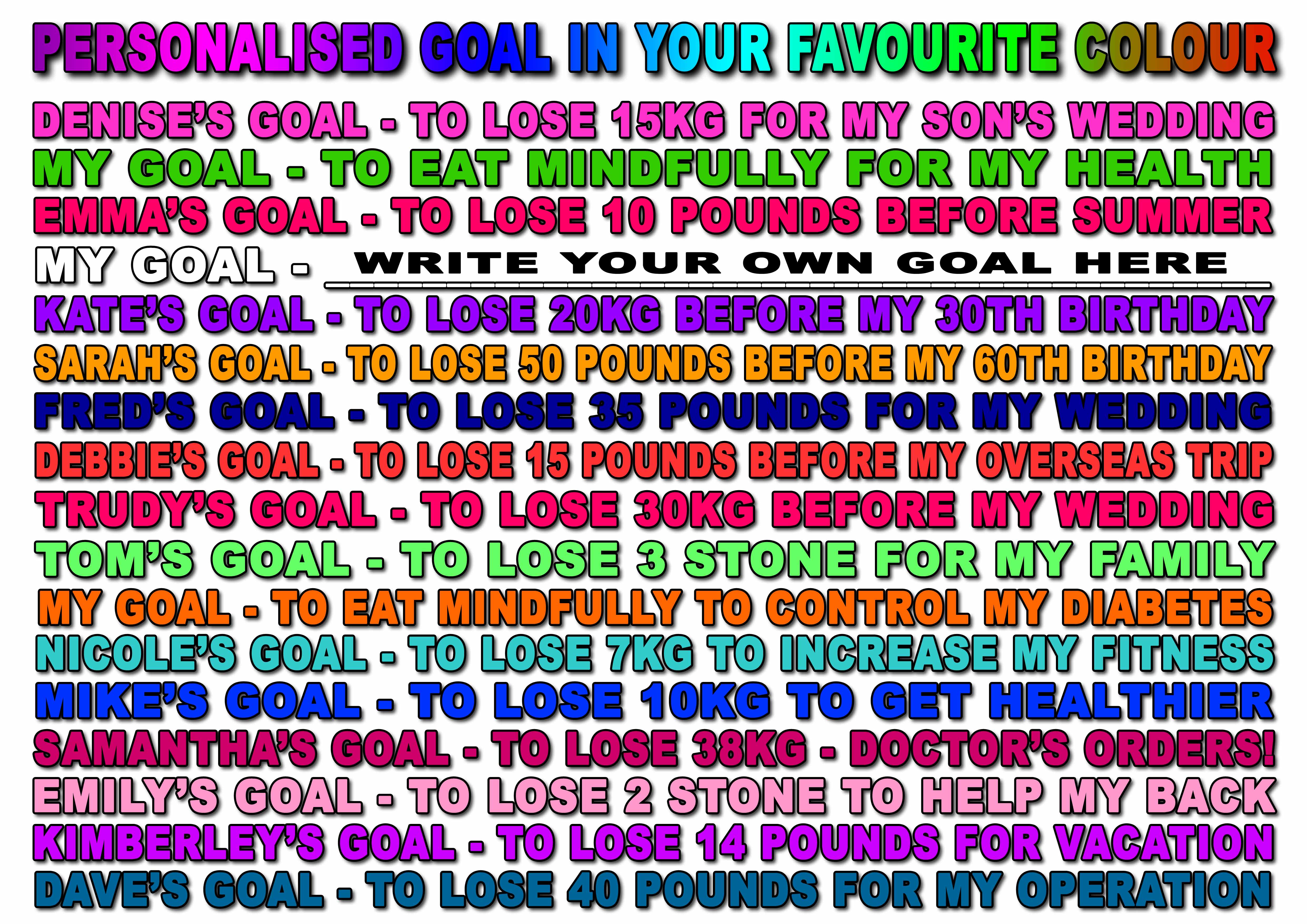 Personalised goal with your favourite colour