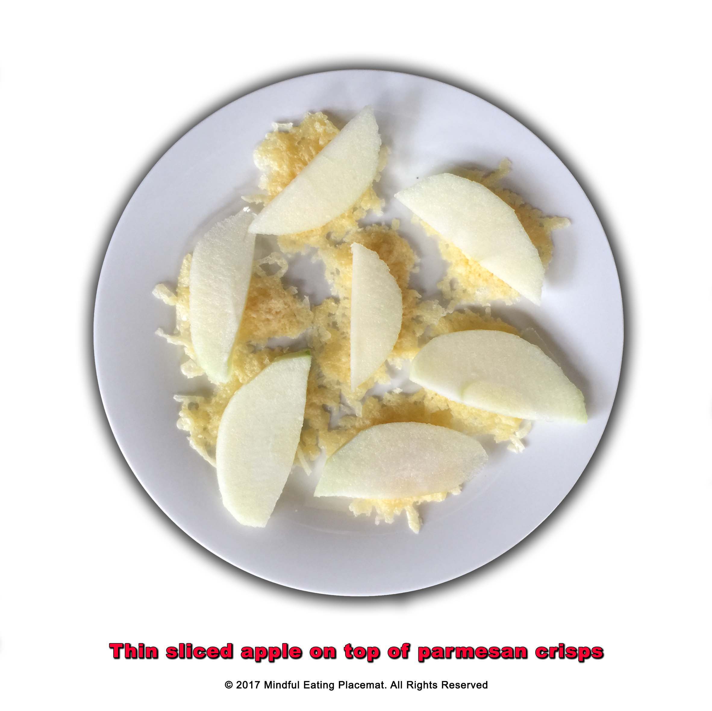 Parmesan chips with sliced apple